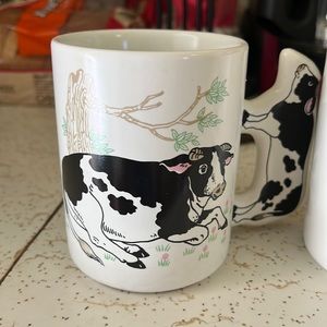 Vintage cow mugs set of 4